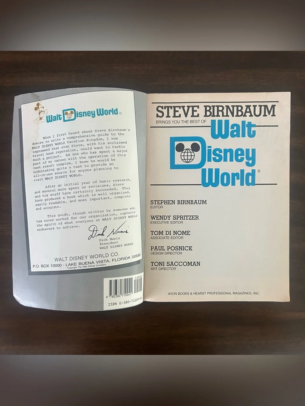 Vintage 1990 Walt Disney World Official Guide with Map by Steve Birnbaum Book